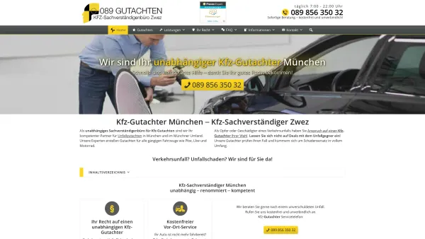 Website Screenshot: 089 Gutachten Kfz Sachverständigenbüro Zwez Dipl.-Ing. FH - Kfz-Gutachter München » 089 Kfz-Sachverständiger Zwez - Date: 2023-06-20 10:41:13
