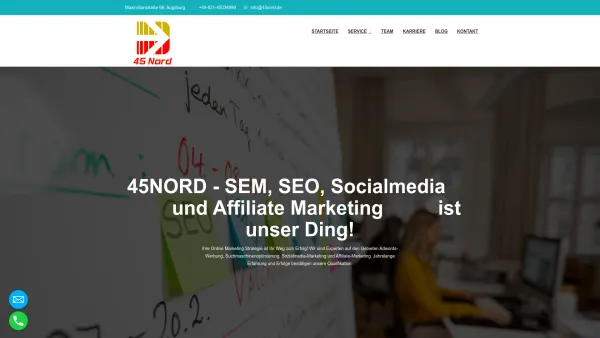 Website Screenshot: 45Nord  Agentur für Onlinemarketing - 45Nord | Online-Marketing Agentur Augsburg | SEO, SEM, Social Media - Date: 2023-06-20 10:41:13