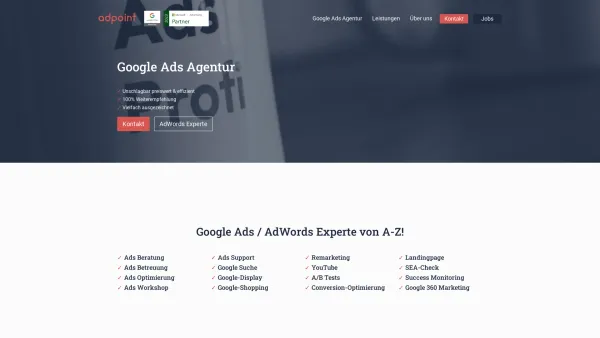 Website Screenshot: AdPoint GmbH Google Ads Agentur für AdWords und SEA - ???? Zertifizierte Google Ads Agentur ???? - Date: 2023-06-20 10:41:13