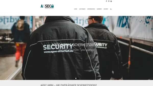 Website Screenshot: AGSEC - AGSEC GmbH | Sicherheitsdienst, Objektschutz, Wachdienst - Date: 2023-06-16 10:10:34