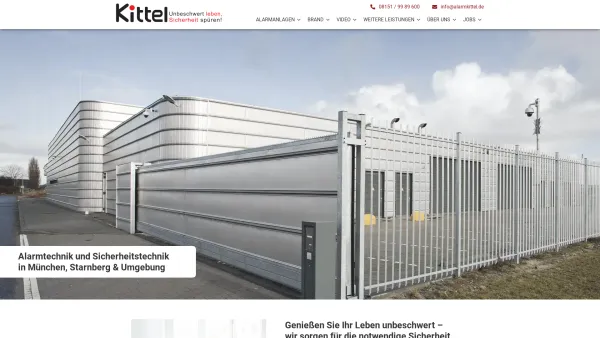 Website Screenshot: Kittel Alarm und Sicherheitstechnik GmbH - Alarmtechnik und Sicherheitstechnik München | Alarmanlagen - Date: 2023-06-20 10:41:13