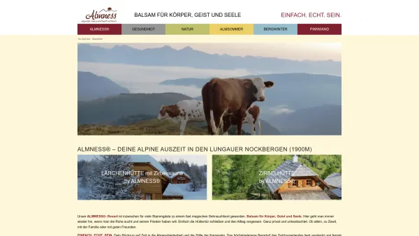 Website Screenshot: ALMNESS-Resort - Hüttenurlaub Karneralm - Balsam für Körper, Geist und Seele - Date: 2023-06-16 10:10:34