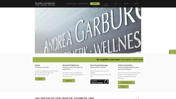 Website Screenshot: Andrea Garburg Friseur Regensburg - Friseur Regensburg - Haare · Kosmetik · Wellness - Andrea Garburg - Date: 2023-06-20 10:41:16
