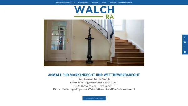 Website Screenshot: Anwalt Markenrecht & Wettbewerbsrecht Regensburg Nicolai Walch LL.M. - Anwalt Markenrecht & ﻿Wettbewerbsrecht Regensburg | Walch LL.M. - Date: 2023-06-20 10:41:16