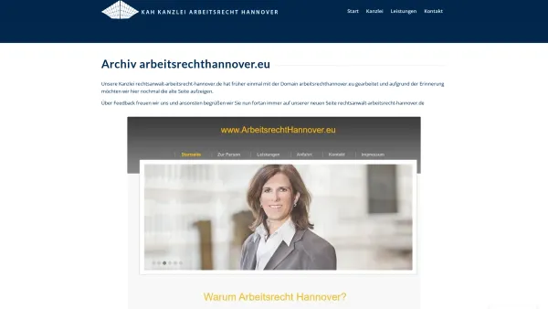 Website Screenshot: Kanzlei Bendfeldt - Archiv arbeitsrechthannover.eu - Date: 2023-06-16 10:10:34