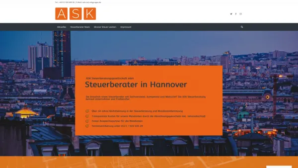 Website Screenshot: ASK Steuerberatung Hannover - ASK Steuerberater Hannover Steuerberatung für Unternehmer. - Date: 2023-06-20 10:41:16