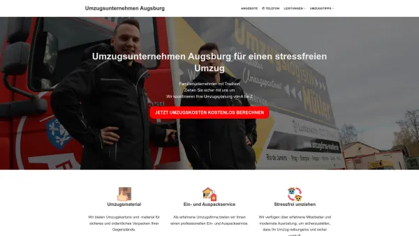 Website Screenshot: Müllers Umzugsunternehmen Augsburg - Umzugsunternehmen Augsburg – Angebot in 4 Min - Date: 2023-06-20 10:41:16