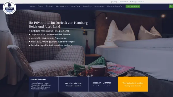 Website Screenshot: Auszeit Garni Hotel Hamburg - Ihr Hotel in Hamburg - Neugraben - Buxtehude - Auszeit Hotel - Date: 2023-06-20 10:41:16