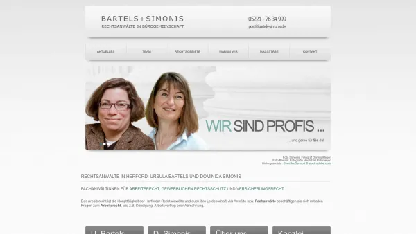 Website Screenshot: Bartels + Simonis, Rechtsanwälte in Bürogemeinschaft - Rechtsanwälte für Arbeitsrecht in Herford Bartels + Simonis - Date: 2023-06-20 10:41:16