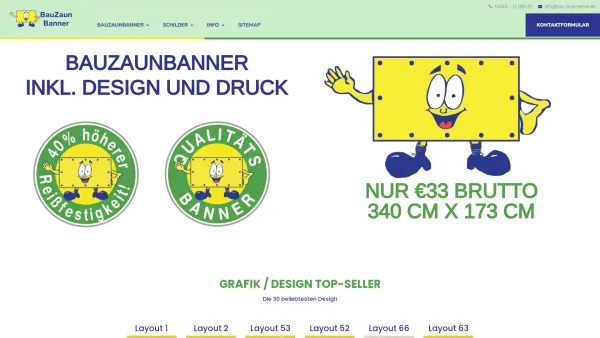 Website Screenshot: BauZaunBanner - Bauzaunbanner günstig drucken nur € 33,00 (Brutto), inkl. Gestaltung - Date: 2023-06-20 10:41:16