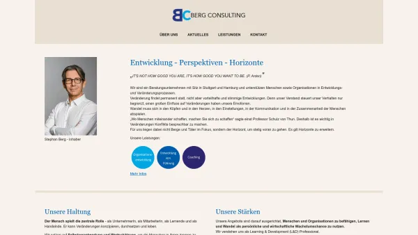 Website Screenshot: BERG CONSULTING - BERG CONSULTING | Organisationsentwicklung, Coaching, Changemanagement, Transformation, Entwicklung von Führung - Date: 2023-06-16 10:10:34