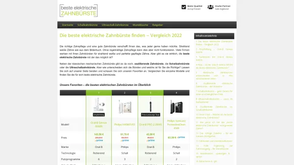 Website Screenshot: beste-elektrische-zahnbuerste.de - ᐅ Welche ist die beste elektrische Zahnbürste? • NEU 2022! - Date: 2023-06-20 10:41:16