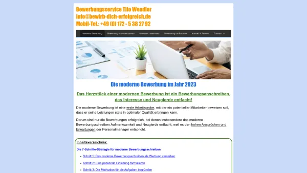 Website Screenshot: Bewerbungsservice Tilo Wendler - Die moderne Bewerbung im Jahr 2023 - Date: 2023-06-20 10:41:16