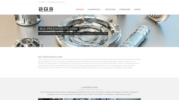 Website Screenshot: BGS-Präzisionstechnik GmbH - Lohnfertigung München | CNC Fräsen & CNC Drehen | BGS - Date: 2023-06-20 10:41:16