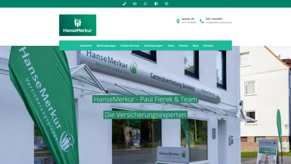 Website Screenshot: Hansemerkur Bielefeld - Versicherung Bielefeld - Ihre Versicherungsberater in Bielefeld - Date: 2023-06-20 10:41:16