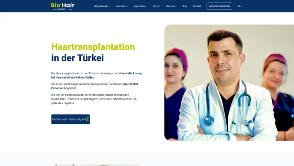 Website Screenshot: Bio Hair Clinic - Haartransplantation Türkei: Behandlung in Istanbul | Bio Hair Clinic - Date: 2023-06-20 10:41:16