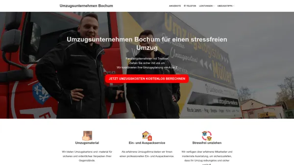 Website Screenshot: Müllers Umzugsunternehmen Bochum - Umzugsunternehmen Bochum – Angebot in 6 Min - Date: 2023-06-20 10:41:16