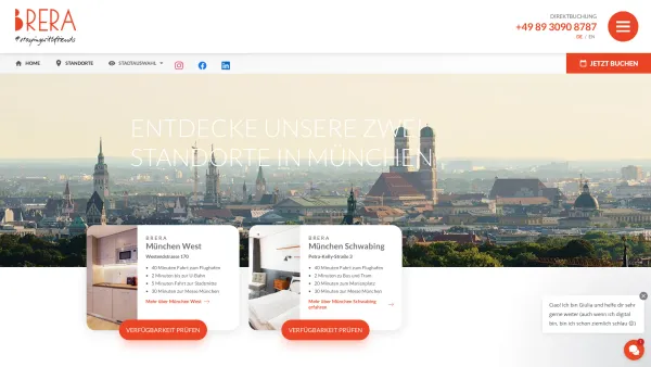 Website Screenshot: Brera Serviced Apartments München - München - Brera Serviced Apartments - Date: 2023-06-20 10:41:19