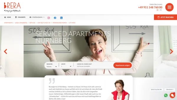 Website Screenshot: Brera Serviced Apartments Nürnberg - Nürnberg - Brera Serviced Apartments - Date: 2023-06-20 10:41:19