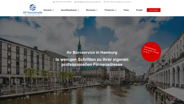 Website Screenshot: HP Hansetrade Verwaltung GmbH - Büroservice Hamburg - Büroservice Hamburg - Date: 2023-06-20 10:41:19