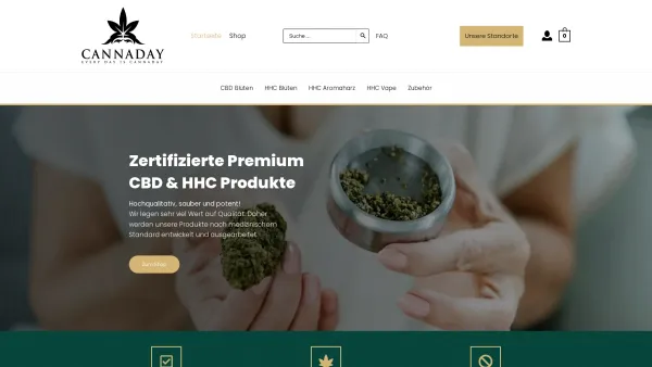 Website Screenshot: Cannaday - Cannaday-Hochwertige CBD & HHC Produkte nach Medizinstandard - Date: 2023-06-20 10:41:19