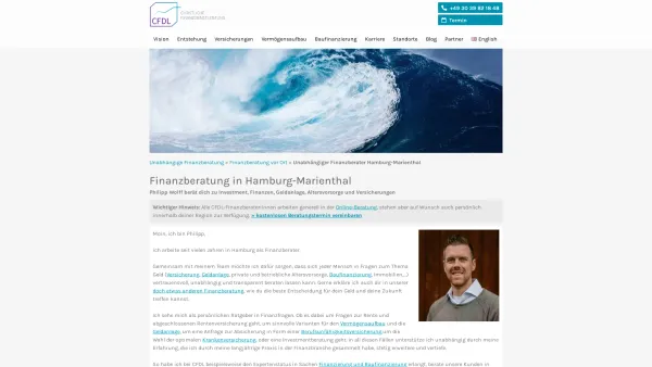 Website Screenshot: CFDL Christliche Finanzdienstleistung - Finanzberater Hamburg-Marienthal - Unabhängige Finanzberatung - Date: 2023-06-20 10:41:19