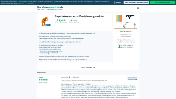 Website Screenshot: Kfz-Versicherung Zwickau - Bayerl-Assekuranz – Versicherungsmakler in 08056 Zwickau | CheckDeinenVermittler.de - Date: 2023-06-20 10:41:19