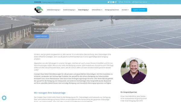 Website Screenshot: Conzept Clean GmbH Solarreinigung - Solarreinigung von Conzept Clean - die Firma für 100 % Sauberkeit - Date: 2023-06-20 10:41:19