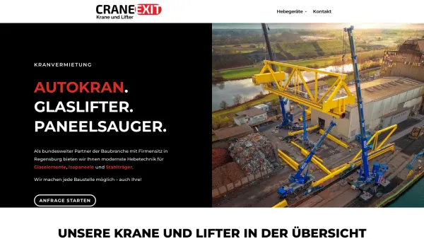 Website Screenshot: CRANEEXIT Hebetechnik - Autokrane | Kranvermietung | Lifter und Krane - Date: 2023-06-20 10:41:19