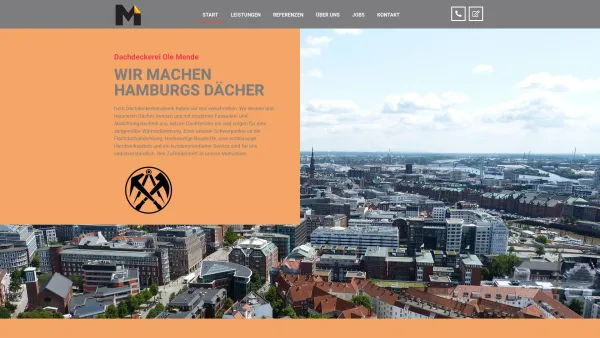 Website Screenshot: Dachdeckerei Mende - Dachdecker für Hamburg - Dachdecker Ole Mende - Date: 2023-06-16 10:10:34