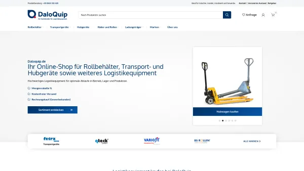 Website Screenshot: DaloQuip GmbH - DaloQuip - Onlineshop für Logistikequipment - Date: 2023-06-20 10:41:19