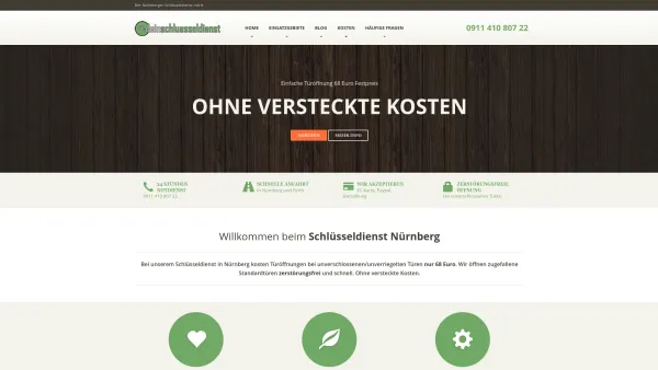 Website Screenshot: DeinSchluesseldienst - Schlüsseldienst Nürnberg • 68€ Festpreis inkl. Anfahrt - Date: 2023-06-16 10:10:34