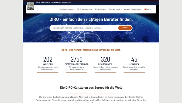 Website Screenshot: DIRO AG - DIRO - Das Kanzlei-Netzwerk aus Europa für die Welt | DIRO AG - Date: 2023-06-20 10:41:19