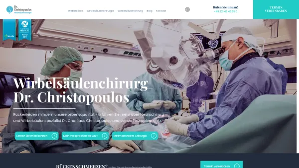 Website Screenshot: Wirbelsäulenchirurg Dr. Christopoulos - Dr. Christopoulos - Spezialist für Wirbelsäulenchirurgie | Köln - Date: 2023-06-20 10:41:19