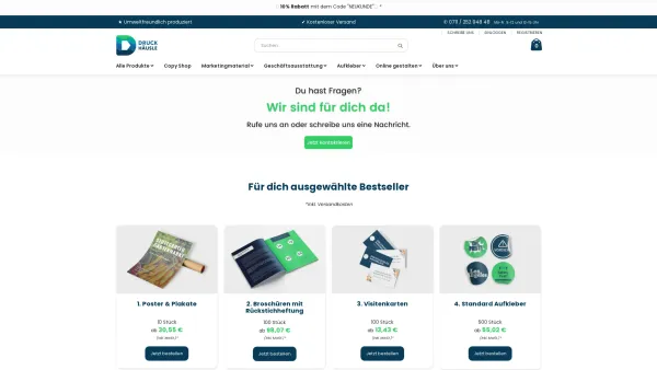 Website Screenshot: Druckhäusle - Das DRUCKHÄUSLE I Deine Druckerei für kleine Auflagen - Date: 2023-06-20 10:41:19