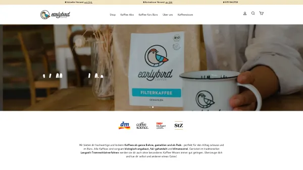 Website Screenshot: earlybird coffee GmbH - Kaffee & Espresso Shop | earlybird coffee online kaufen ✓ - Date: 2023-06-20 10:41:22