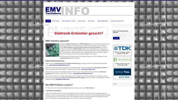 Website Screenshot: EMV-Testlabore - EMV-Testlabor-Verzeichnis D/A/CH - kostenlos EMV-Prüflabor suchen - Date: 2023-06-16 10:10:37