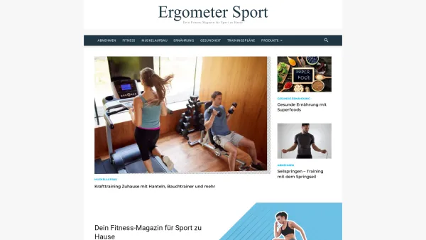 Website Screenshot: Ergometer Sport - Ergometer Sport - Das Portal für Fitness und Gerätesport zu Hause - Date: 2023-06-20 10:41:22