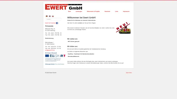 Website Screenshot: Ewert GmbH - Start - Date: 2023-06-16 10:10:37