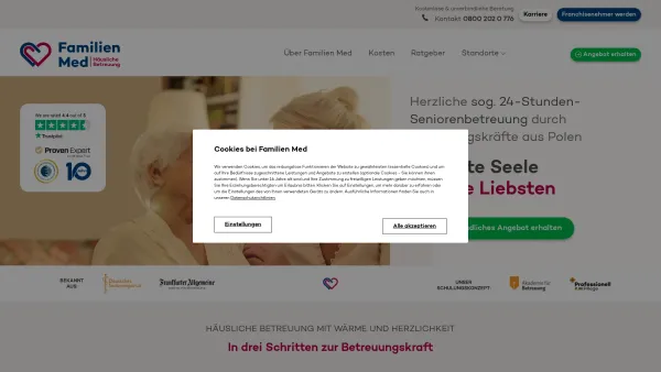 Website Screenshot: Pflege24zuhause GmbH - FAMILIEN MED | Herzliche 24Std. Seniorenbetreuung - Date: 2023-06-20 10:41:22