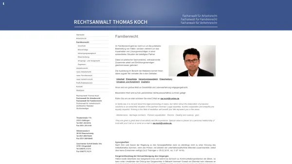 Website Screenshot: Rechtsanwalt Thomas Koch - Anwalt f. Familienrecht in Göttingen & Braunschweig: Thomas Koch - Date: 2023-06-20 10:41:22