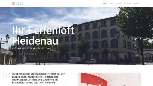Website Screenshot: Ferienloft Heidenau - Ferienloft, Ferienwohnung in Heidenau: Dresden + Umgebung erkunden - Date: 2023-06-16 10:10:37