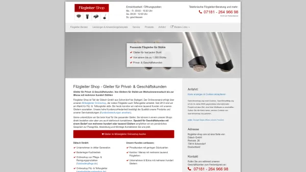 Website Screenshot: Filzgleiter-Shop.com - Filzgleiter Shop - Möbelgleiter für Privat- & Geschäftskunden - Date: 2023-06-20 10:41:22