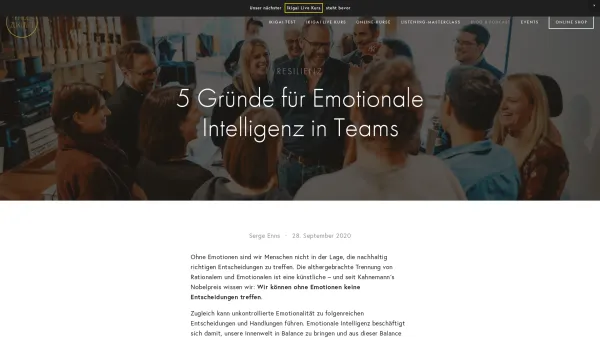 Website Screenshot: 5 Gründe für Emotionale Intelligenz in Teams - 5 Gründe für Emotionale Intelligenz in Teams — Finde Zukunft in Dir - Date: 2023-06-20 10:41:22