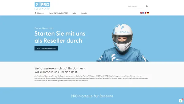 Website Screenshot: FLYERALARM PRO GmbH - Starten Sie mit uns als Reseller durch | FLYERALARM Pro - Date: 2023-06-20 10:41:22