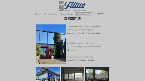 Website Screenshot: Filius Werbetechnik - Spiegelfolie, Milchglasfolie mit Montage vom Profi Folierer - Date: 2023-06-20 10:41:22