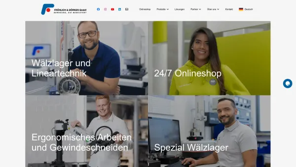 Website Screenshot: Fröhlich & Dörken GmbH - 75 Jahre Erfahrung: Wälzlager & Lineartechnik - Date: 2023-06-20 10:41:22