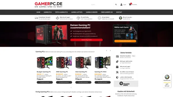 Website Screenshot: GamerPC.de - Gaming PC zusammenstellen? Einfach bei GamerPC! - Date: 2023-06-20 10:41:22