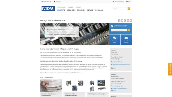 Website Screenshot: GEORGII Automation GmbH - Georgii Automation GmbH - WIKA - Date: 2023-06-20 10:41:22