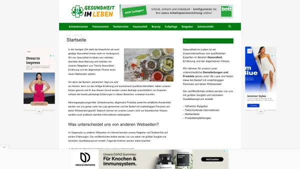 Website Screenshot: Gesundheit im Leben - Gesundheit-im-Leben.com - Natürlich, Gesund und fit durchs Leben - Date: 2023-06-20 10:41:22